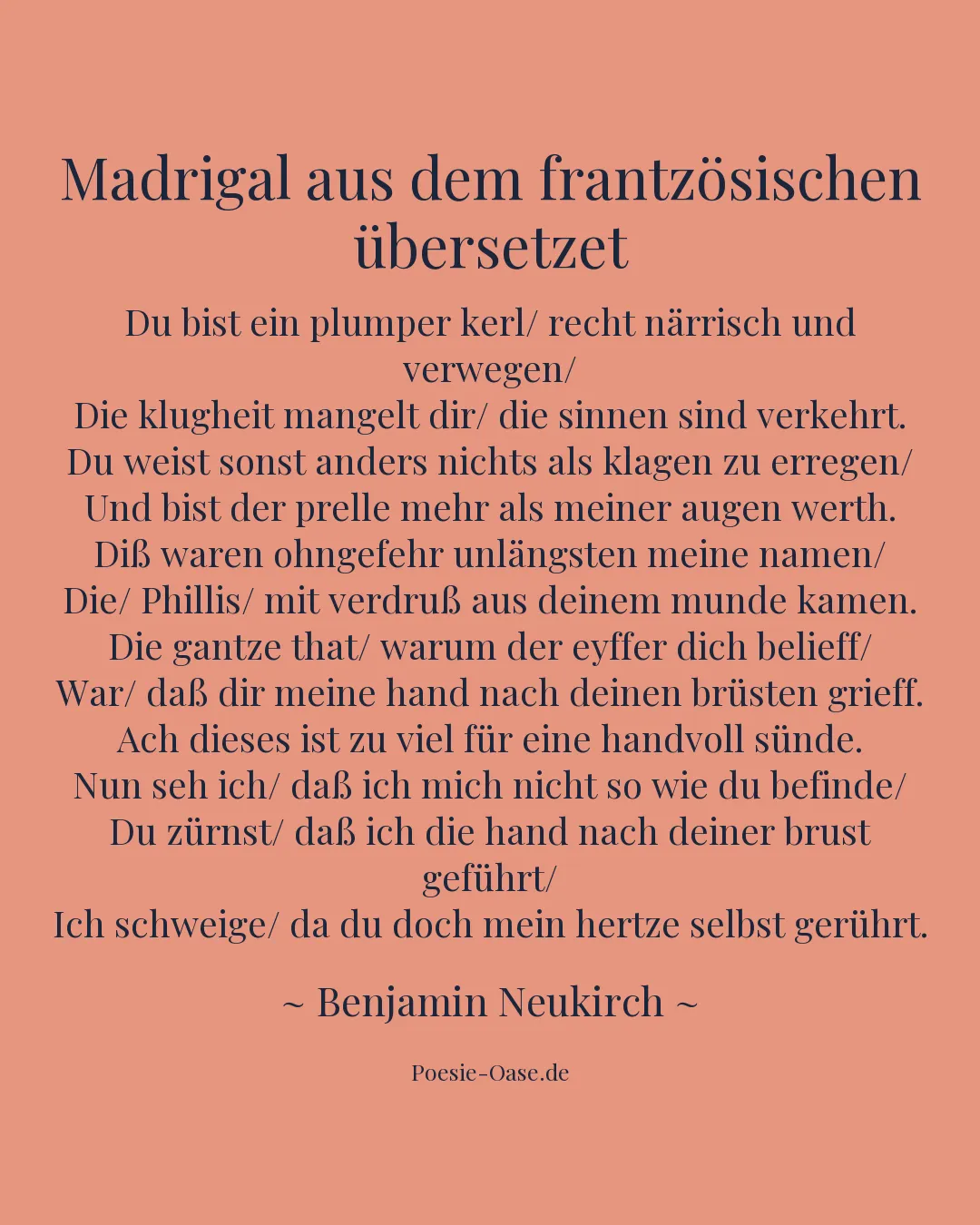 Illustration zu Madrigal aus dem frantzösischen übersetzet