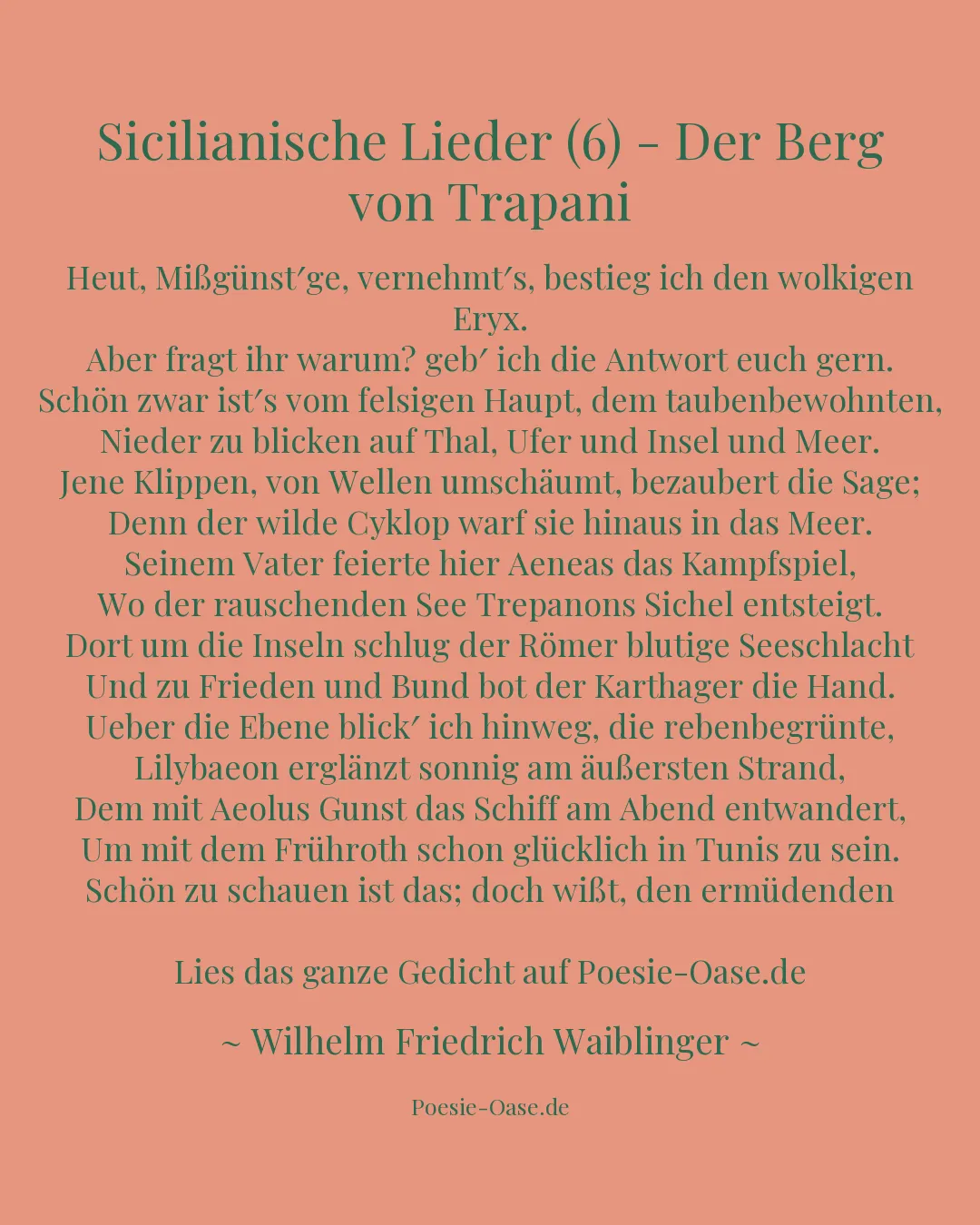 Illustration zu Sicilianische Lieder (6) - Der Berg von Trapani