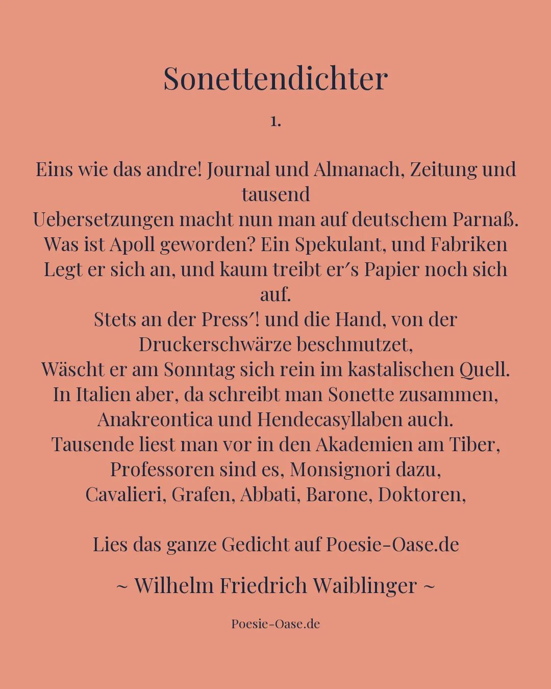 Illustration zu Sonettendichter