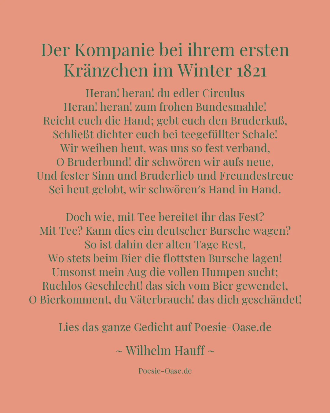 Illustration zu Der Kompanie bei ihrem ersten Kränzchen im Winter 1821
