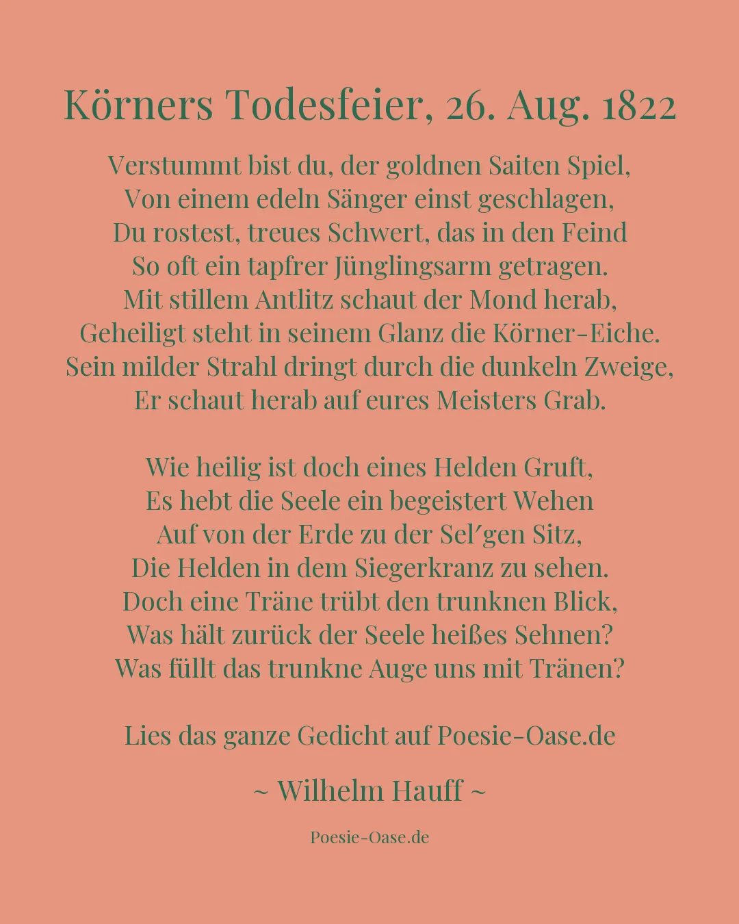 Illustration zu Körners Todesfeier, 26. Aug. 1822
