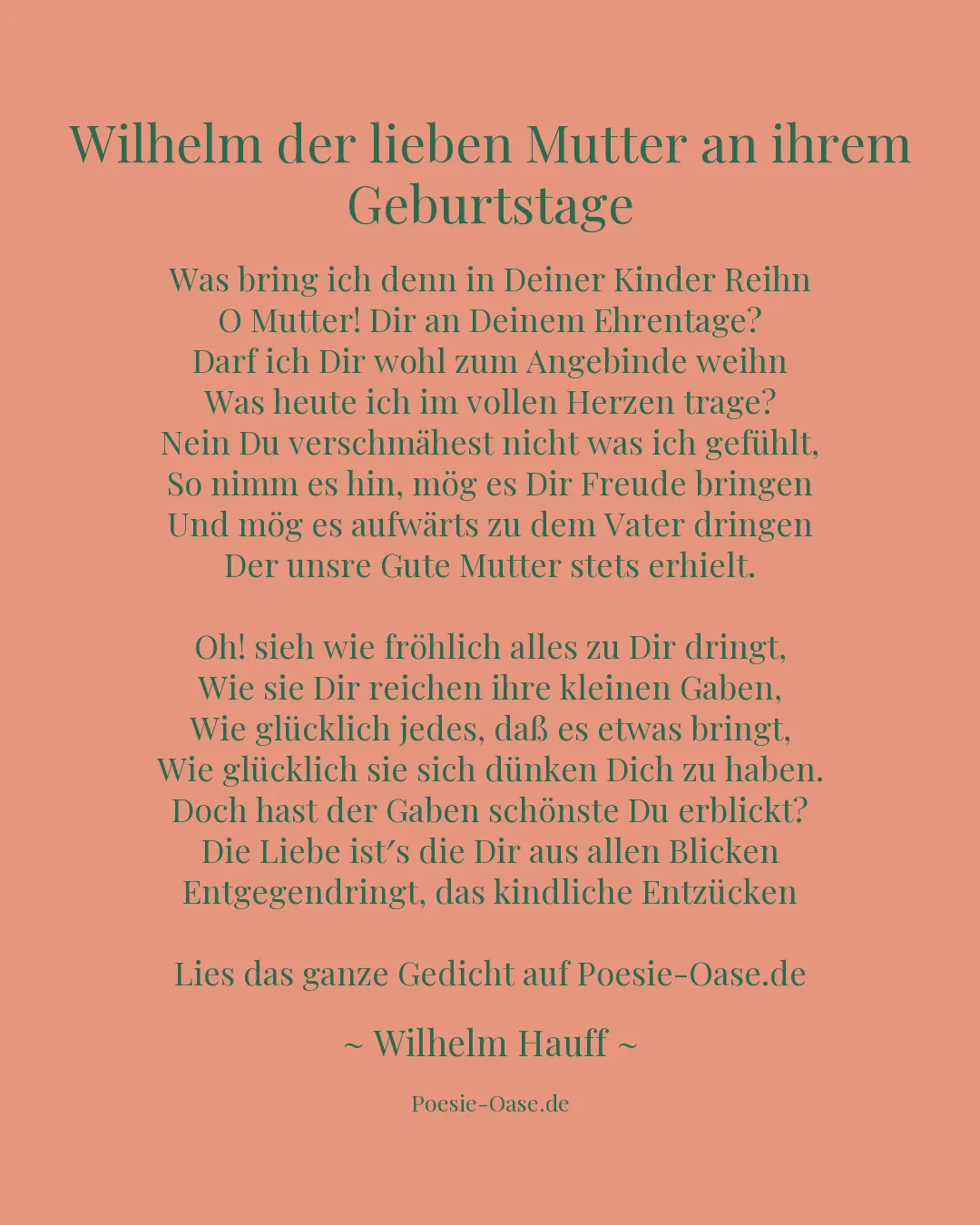 Illustration zu Wilhelm der lieben Mutter an ihrem Geburtstage