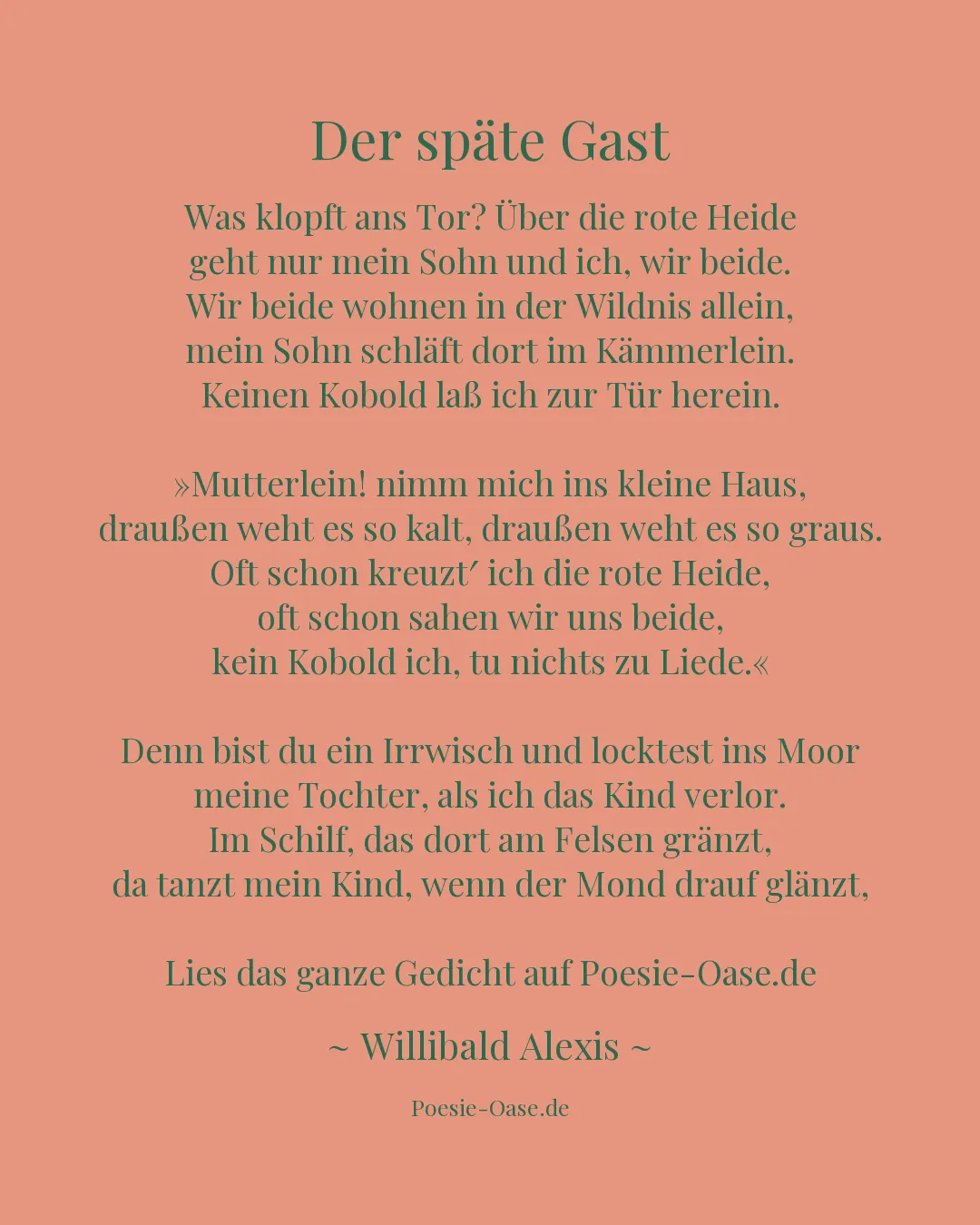 Illustration zu Der späte Gast