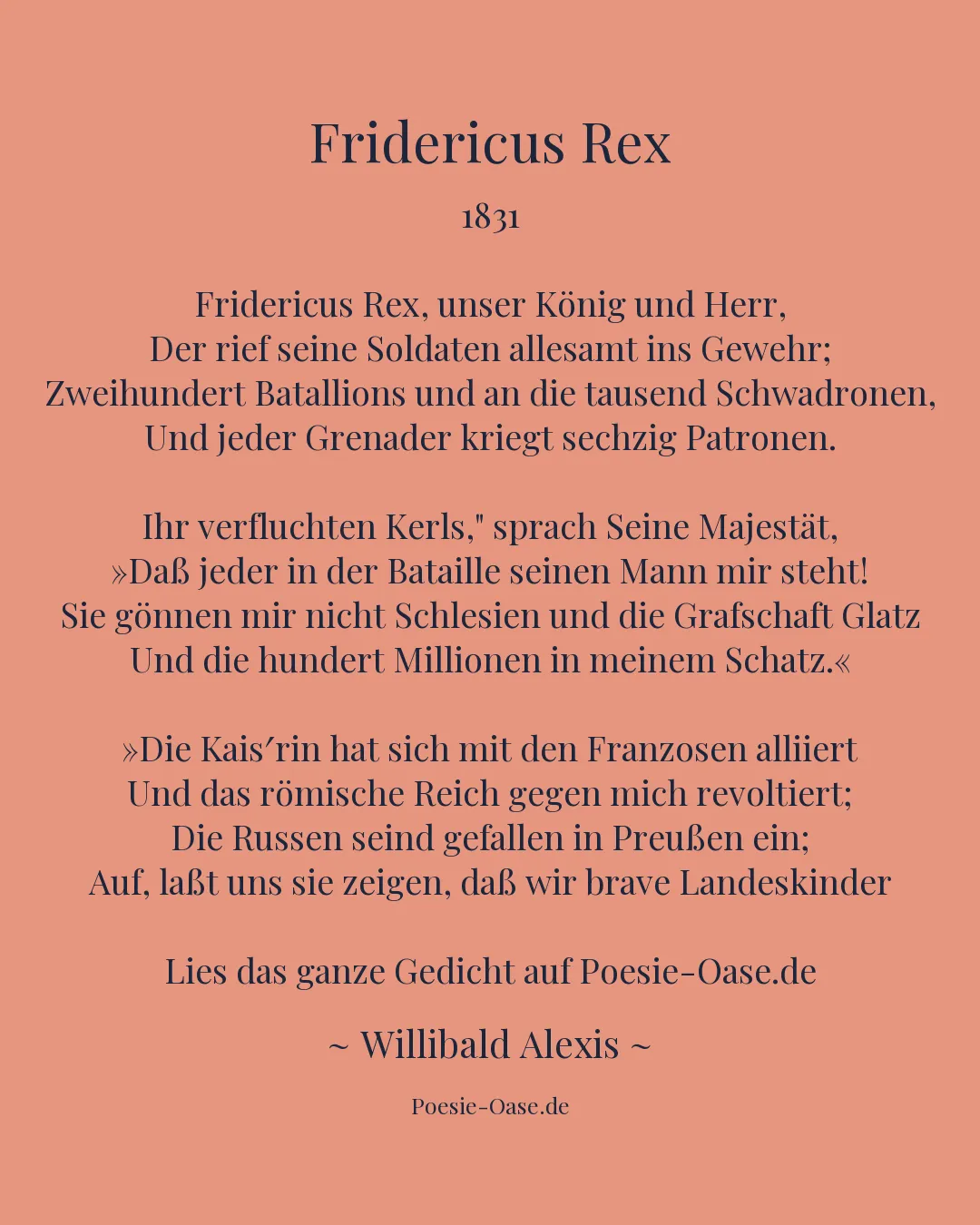 Illustration zu Fridericus Rex