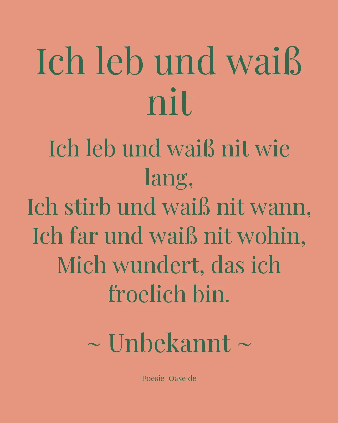 Illustration zu Ich leb und waiß nit