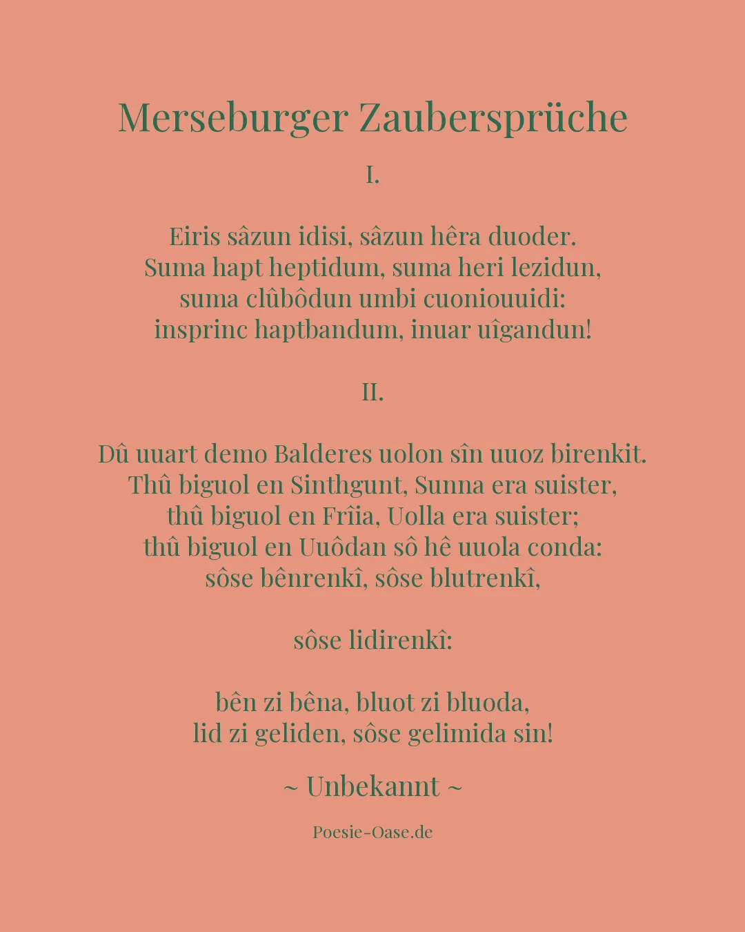 Illustration zu Merseburger Zaubersprüche