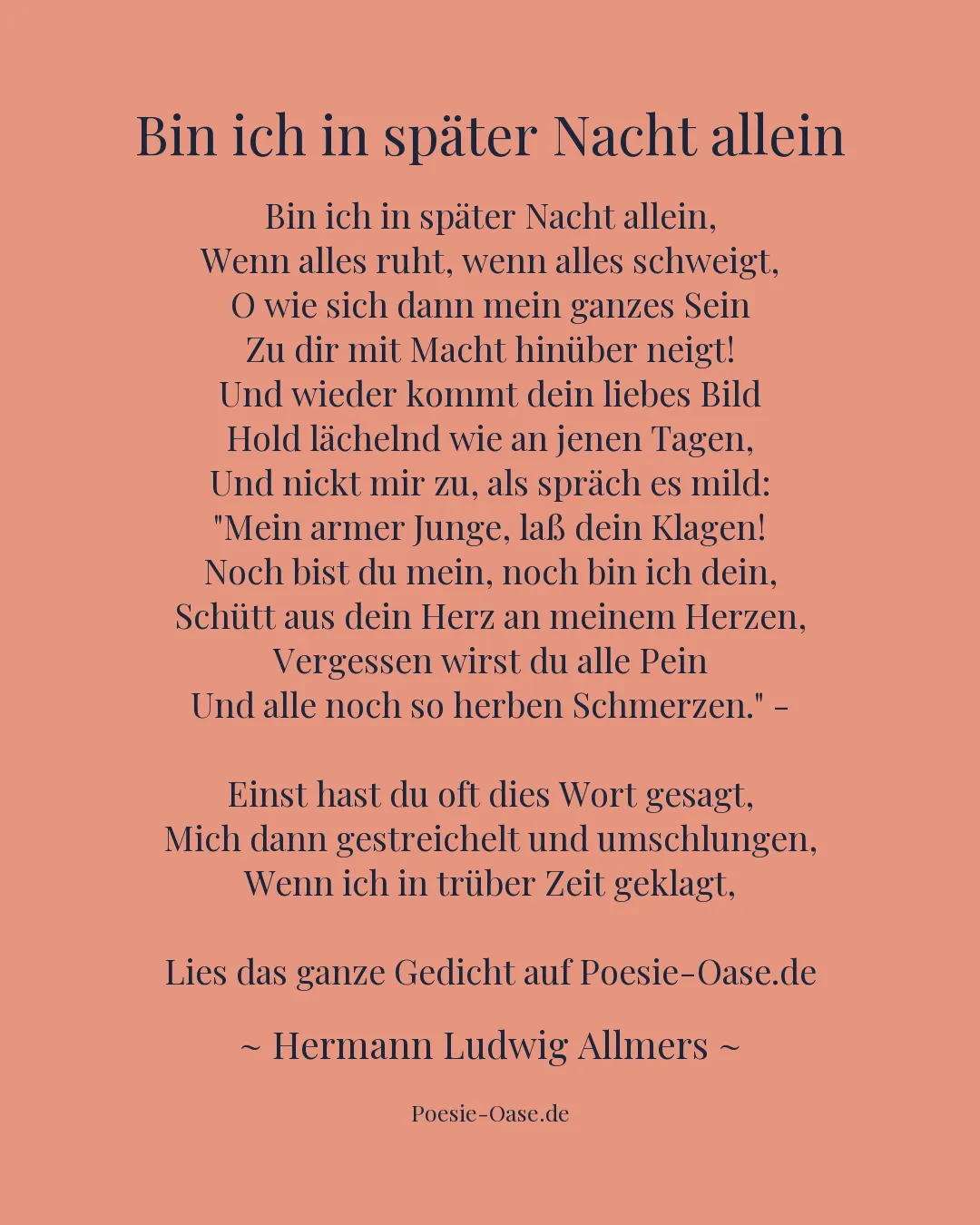 Illustration zu Bin ich in später Nacht allein