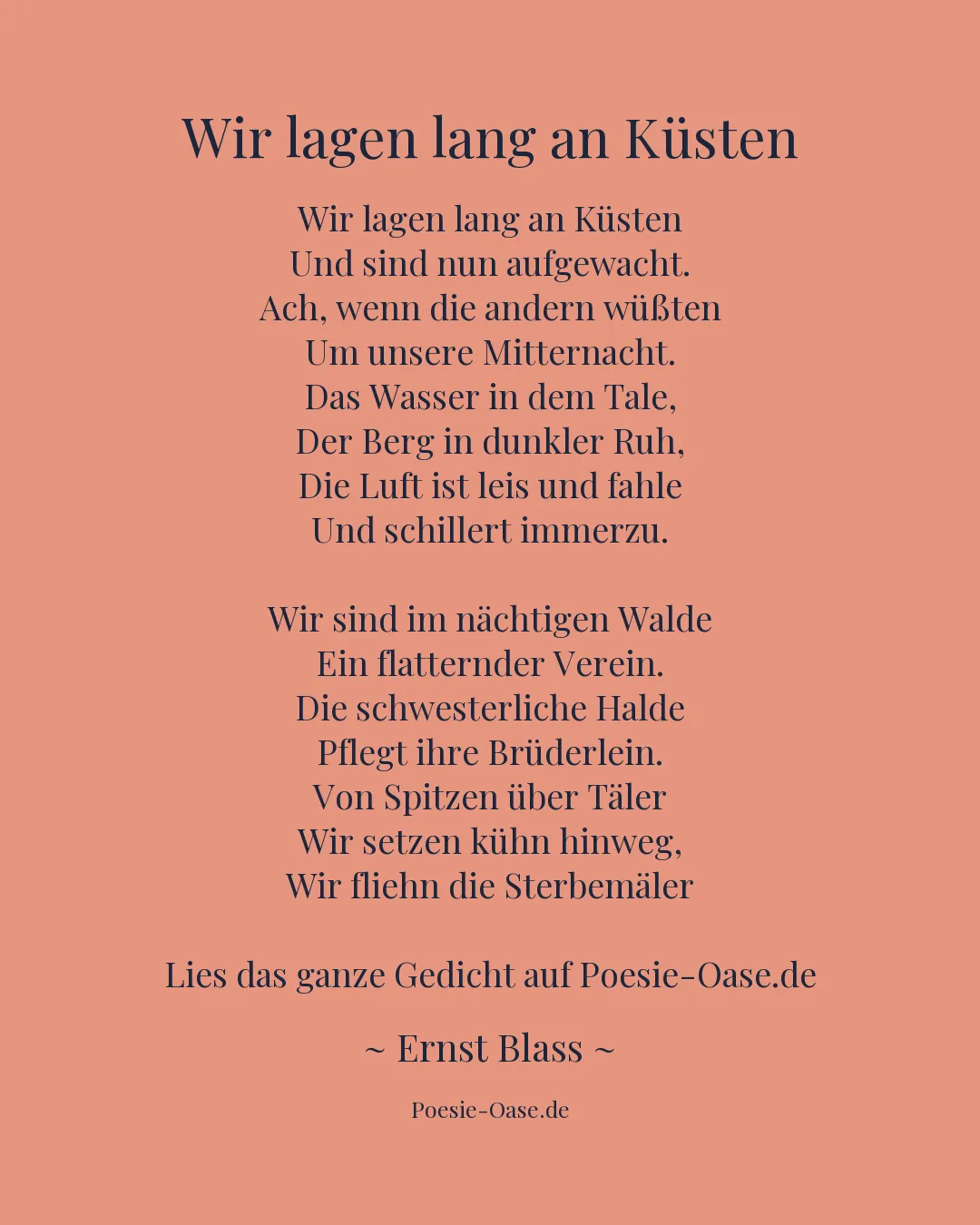 Illustration zu Wir lagen lang an Küsten