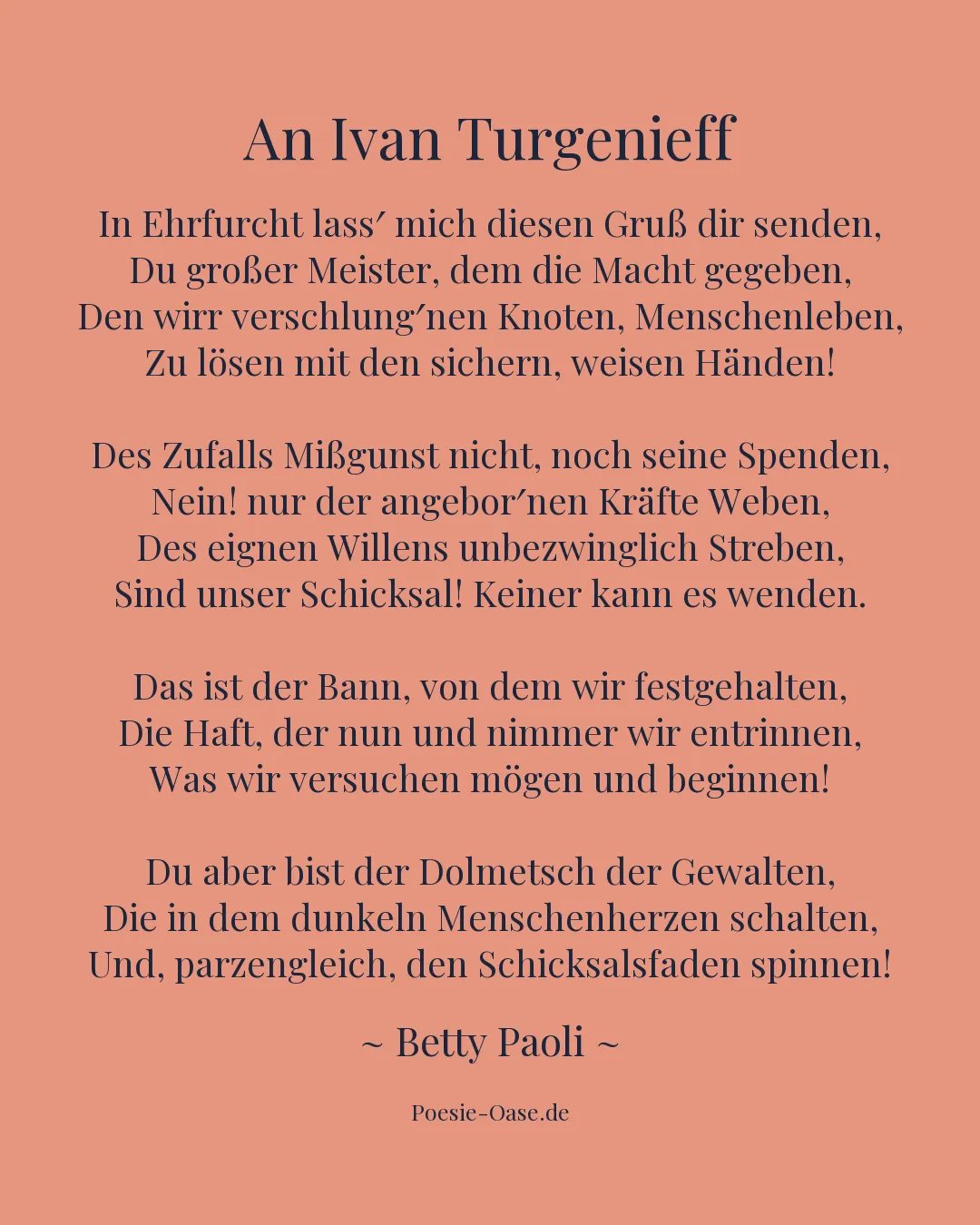Illustration zu An Ivan Turgenieff