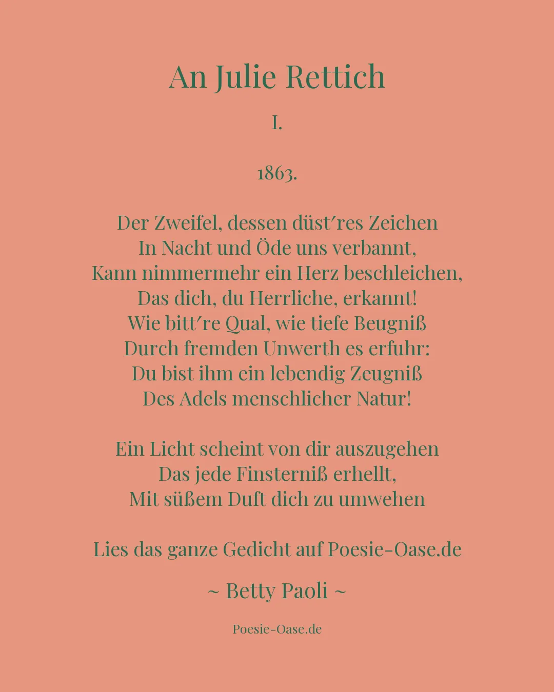 Illustration zu An Julie Rettich
