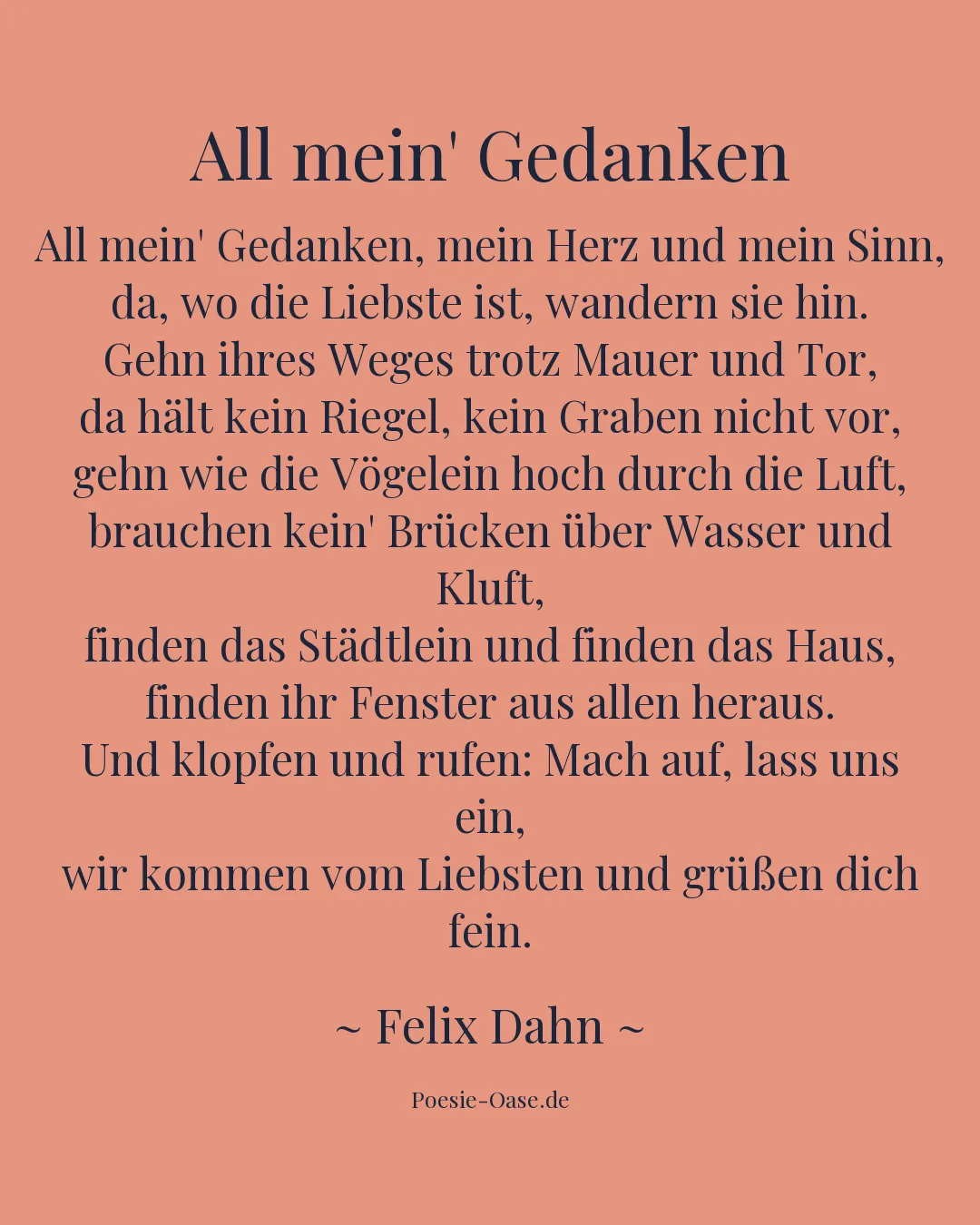 Illustration zu All mein' Gedanken