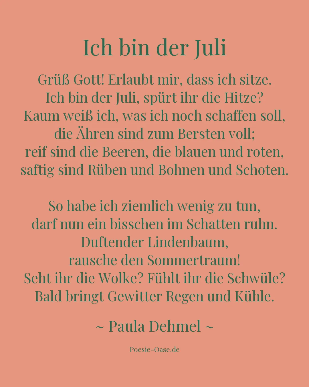 Illustration zu Ich bin der Juli