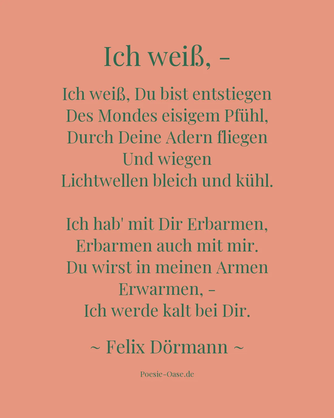 Illustration zu Ich weiß, -