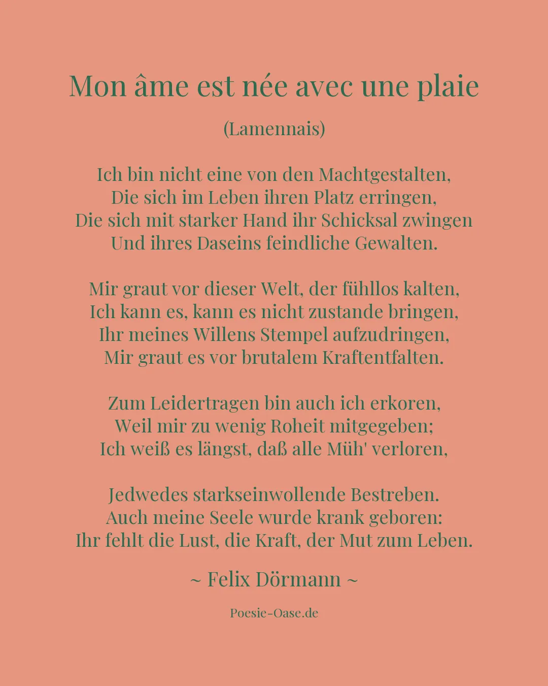 Illustration zu Mon âme est née avec une plaie