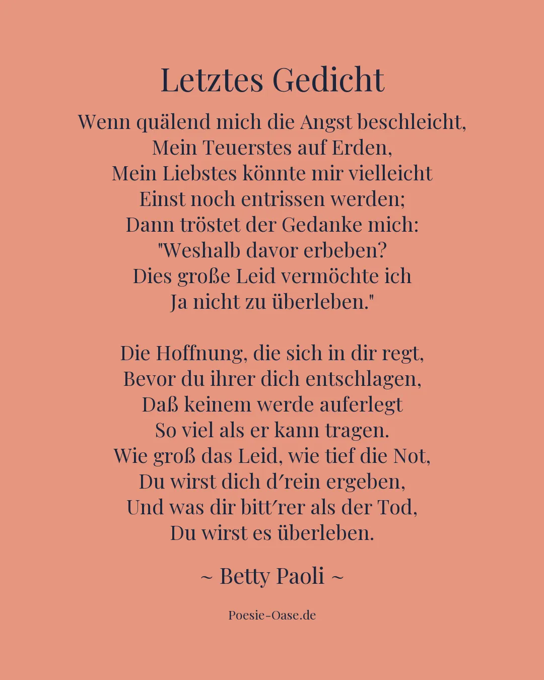 Illustration zu Letztes Gedicht