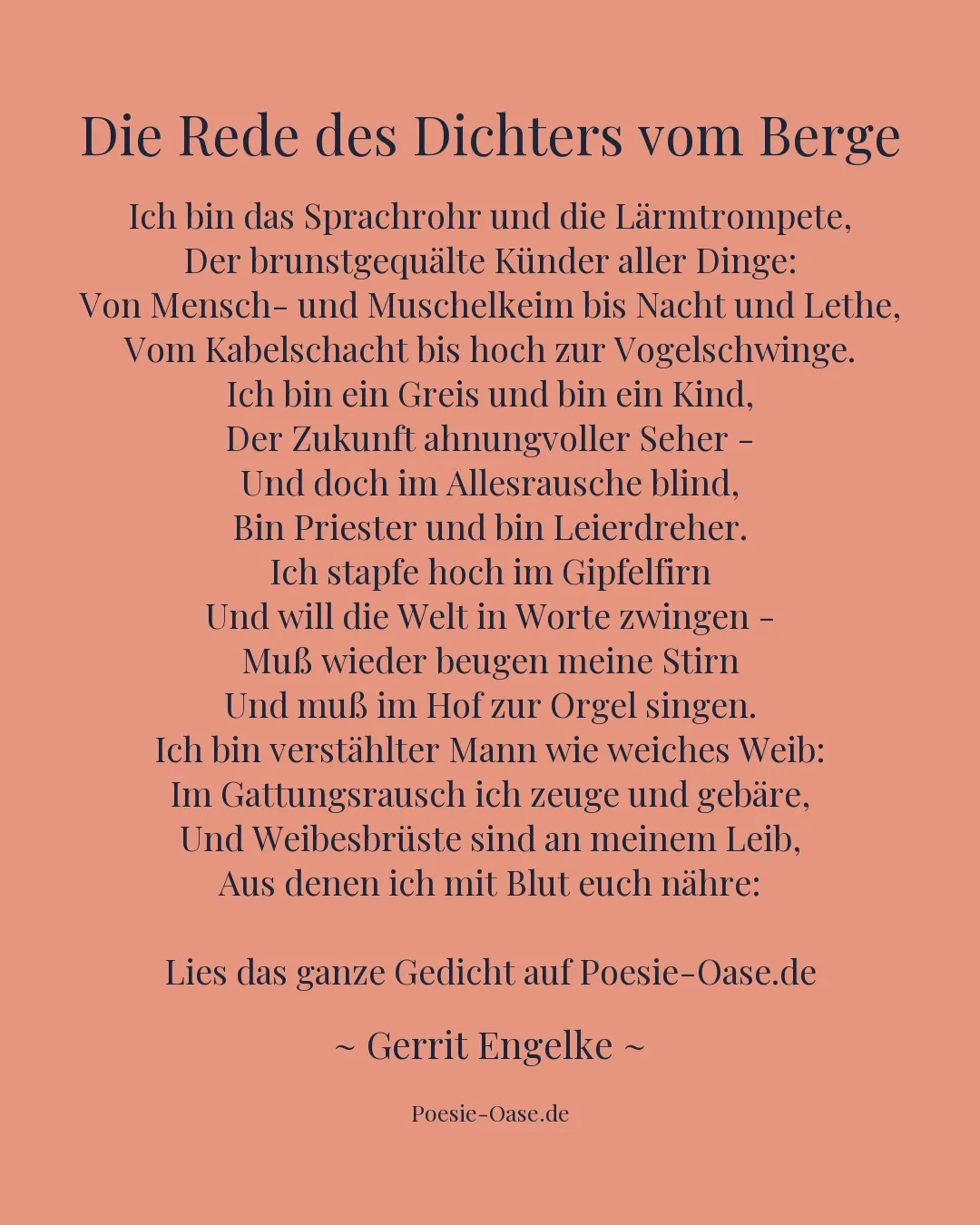 Illustration zu Die Rede des Dichters vom Berge