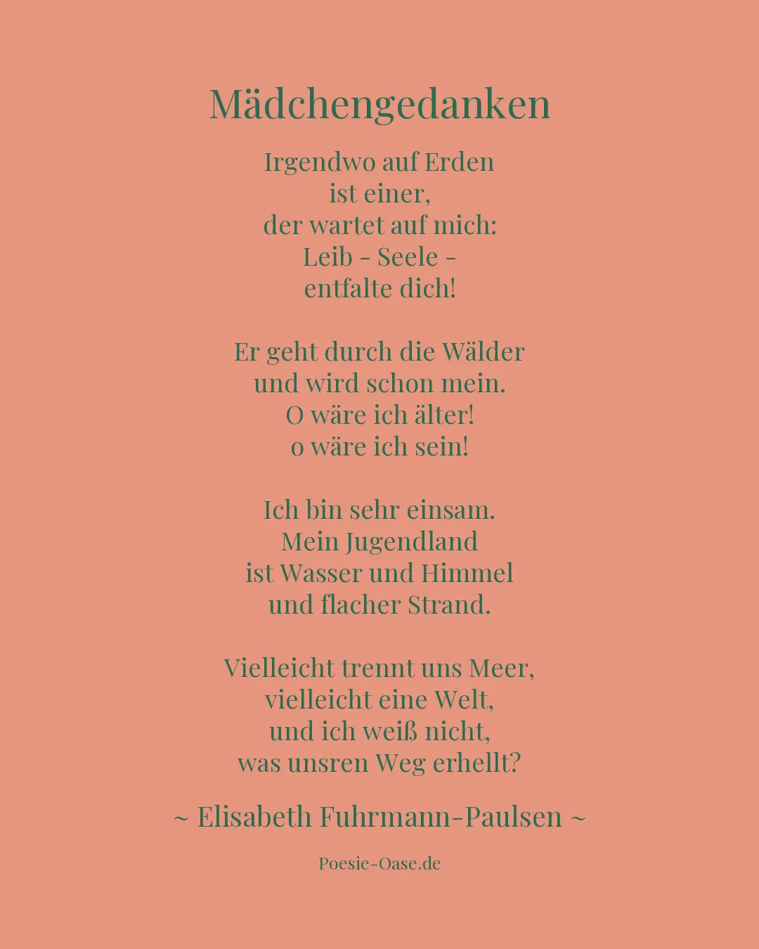 Illustration zu Mädchengedanken