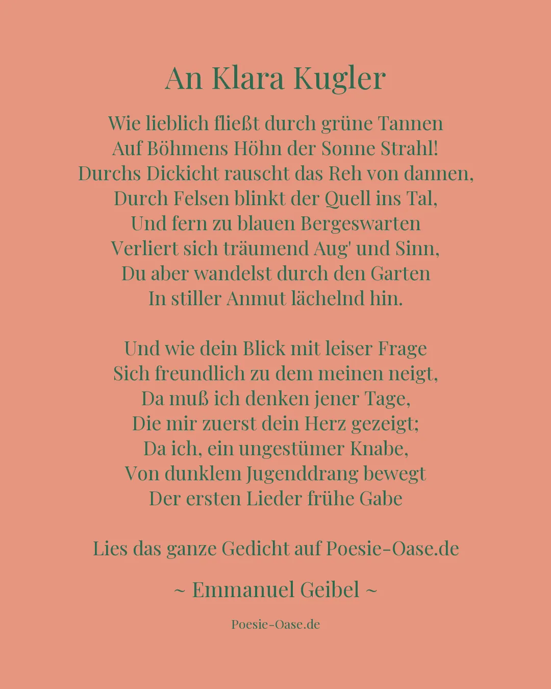 Illustration zu An Klara Kugler