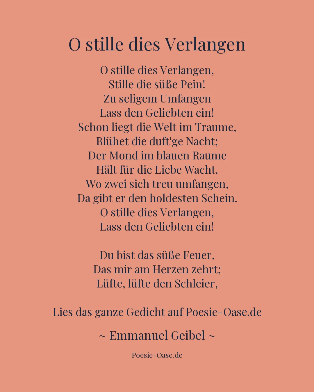 Illustration zu O stille dies Verlangen