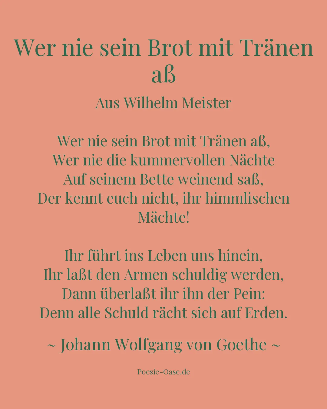 Illustration zu Wer nie sein Brot mit Tränen aß