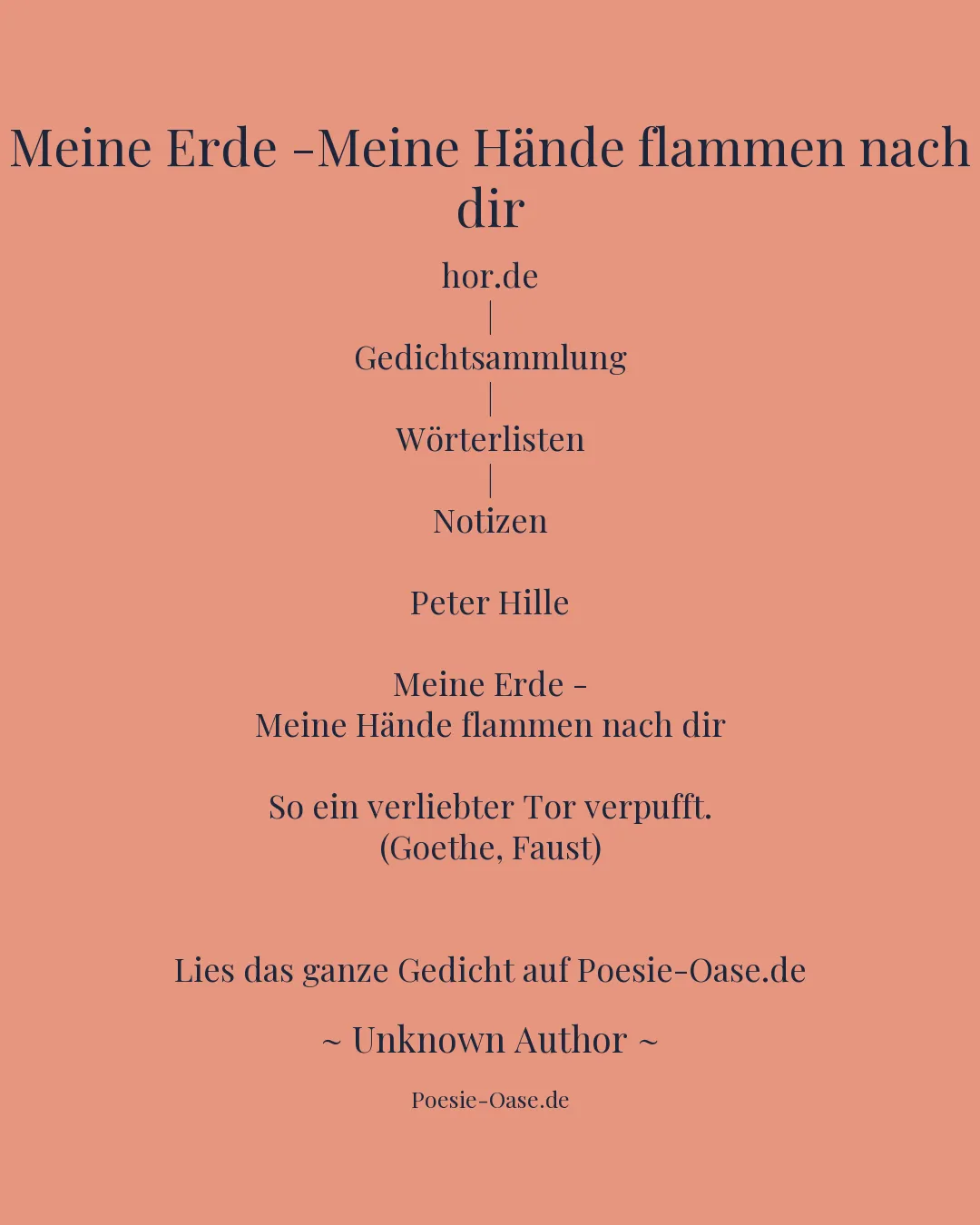 Illustration zu Meine Erde -Meine Hände flammen nach dir