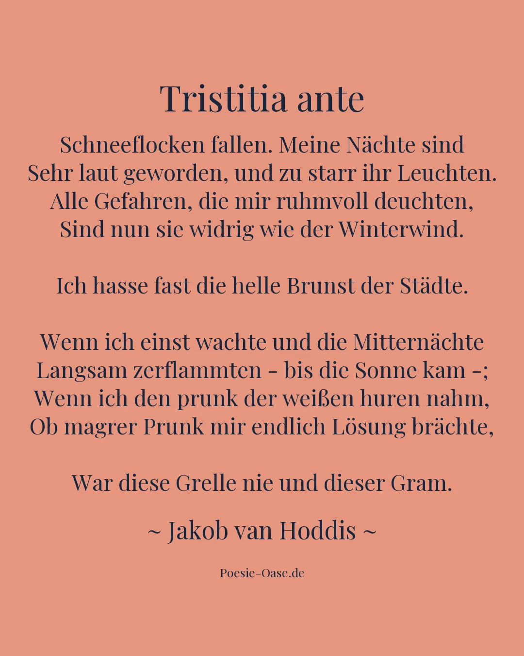 Illustration zu Tristitia ante