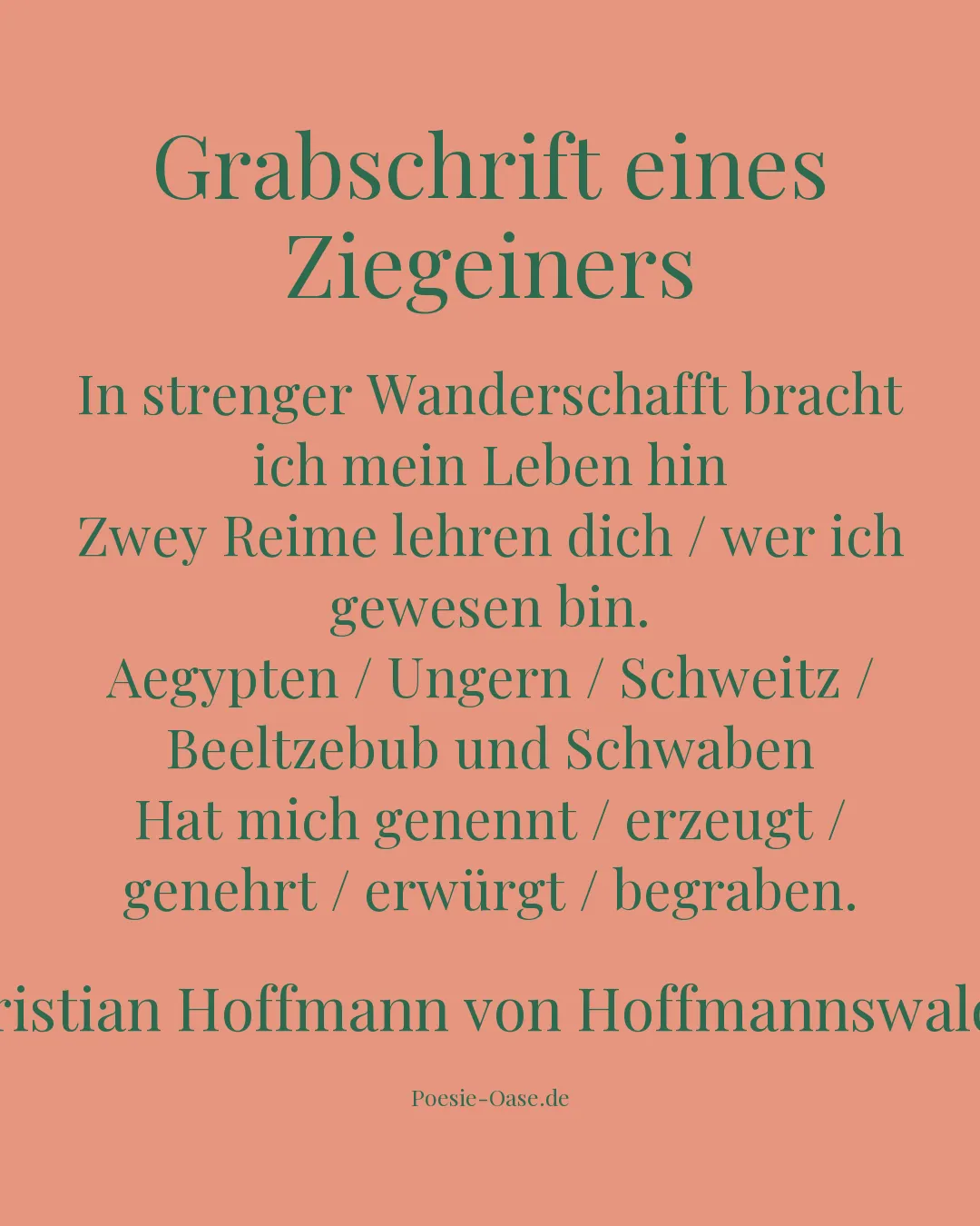 Illustration zu Grabschrift eines Ziegeiners
