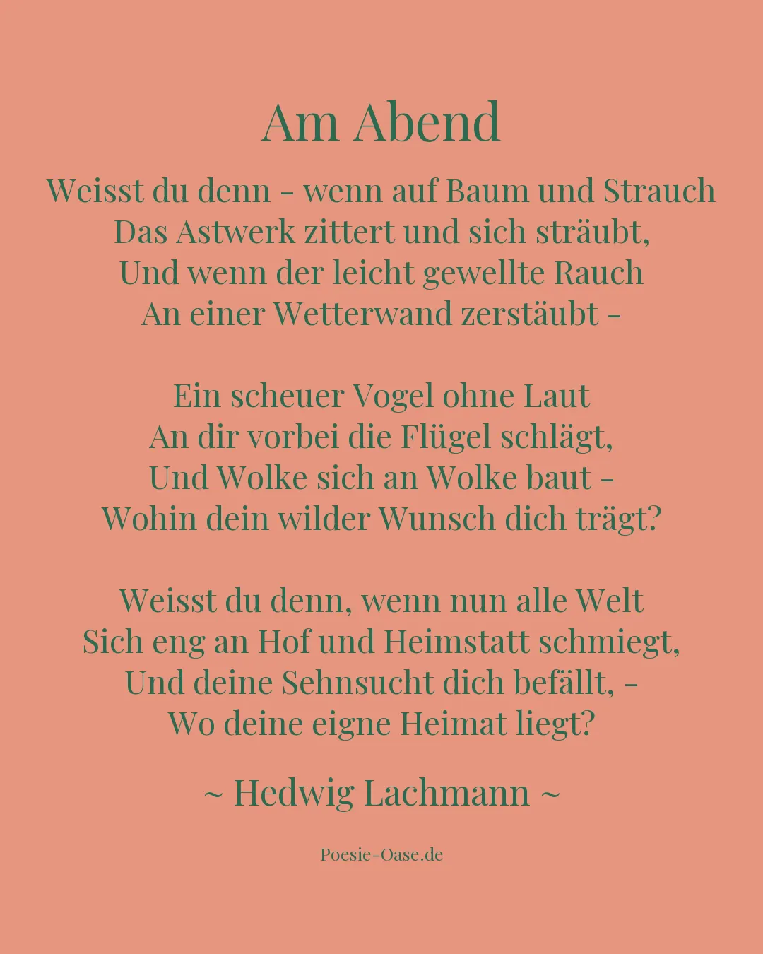 Illustration zu Am Abend