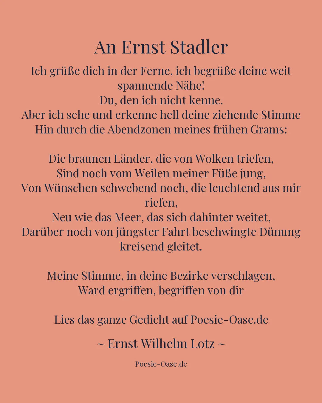 Illustration zu An Ernst Stadler
