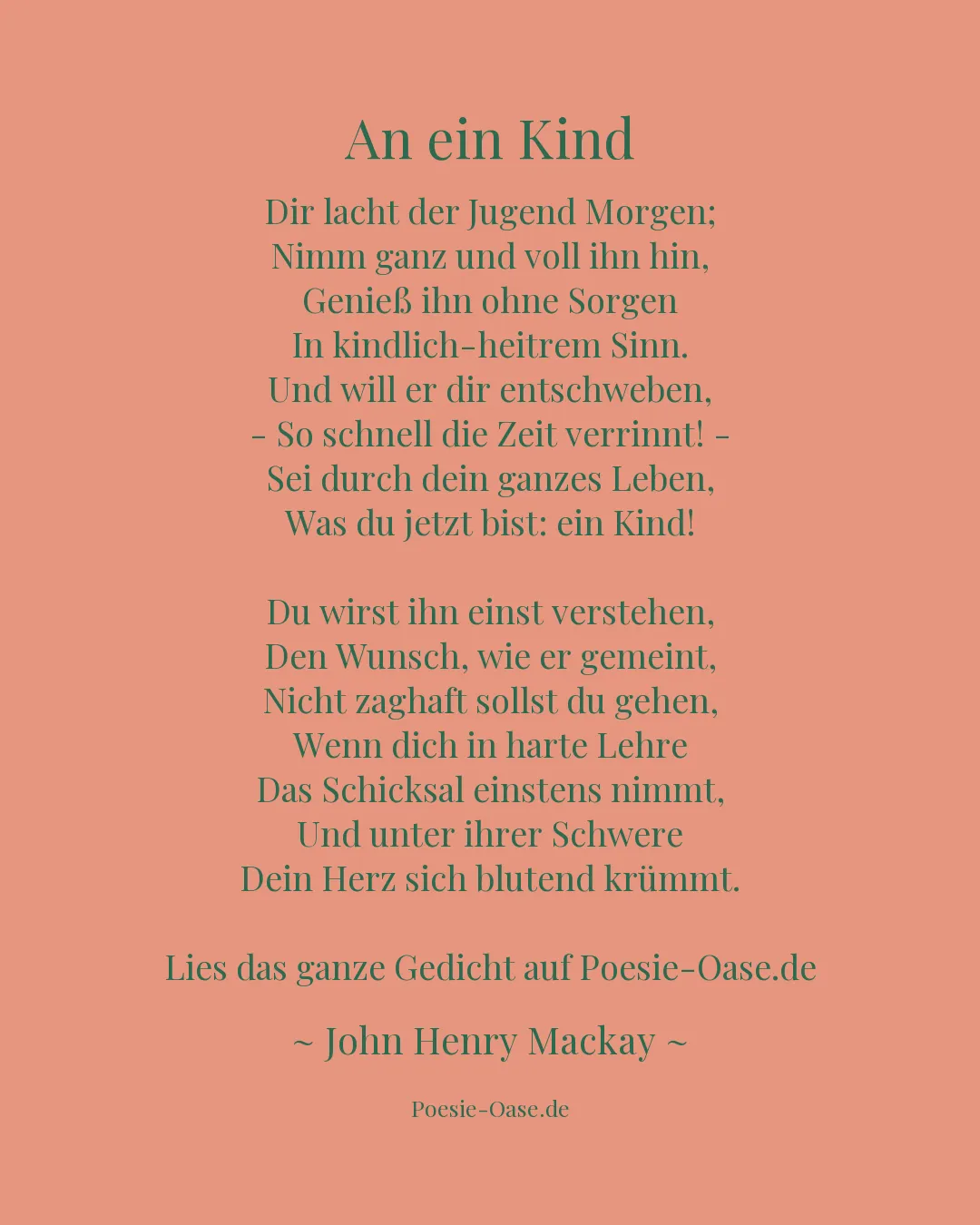 Illustration zu An ein Kind