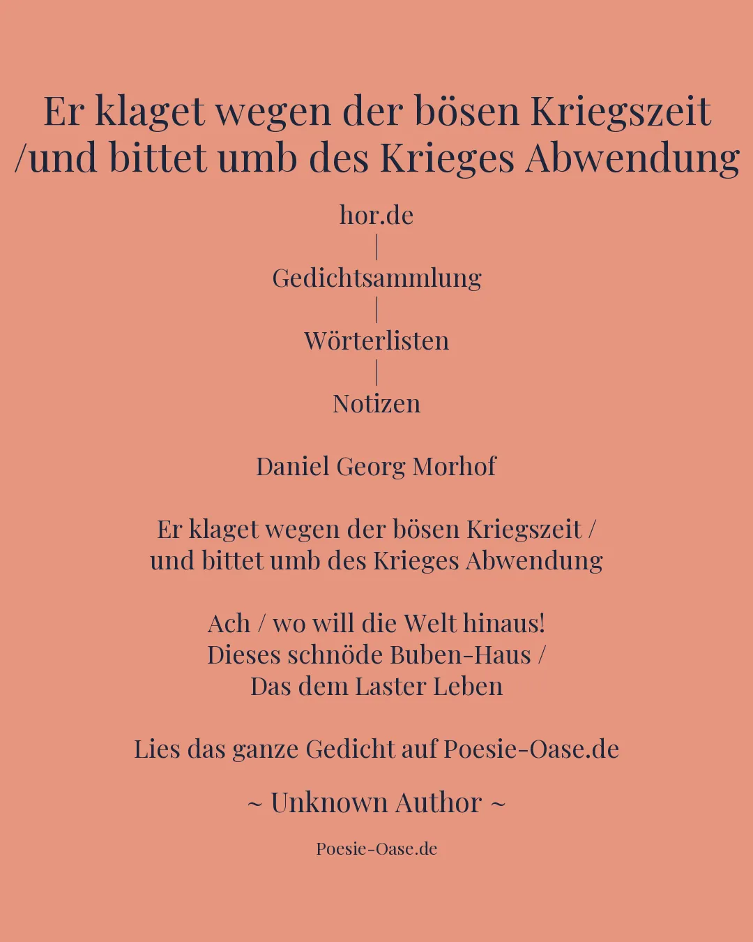 Illustration zu Er klaget wegen der bösen Kriegszeit /und bittet umb des Krieges Abwendung
