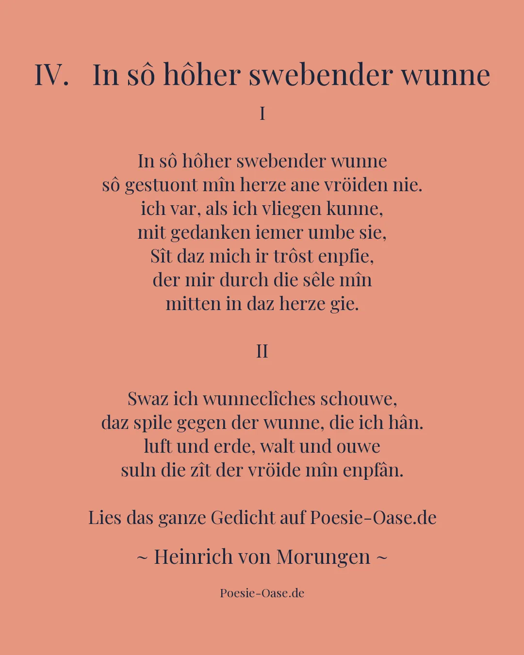 Illustration zu IV. In sô hôher swebender wunne