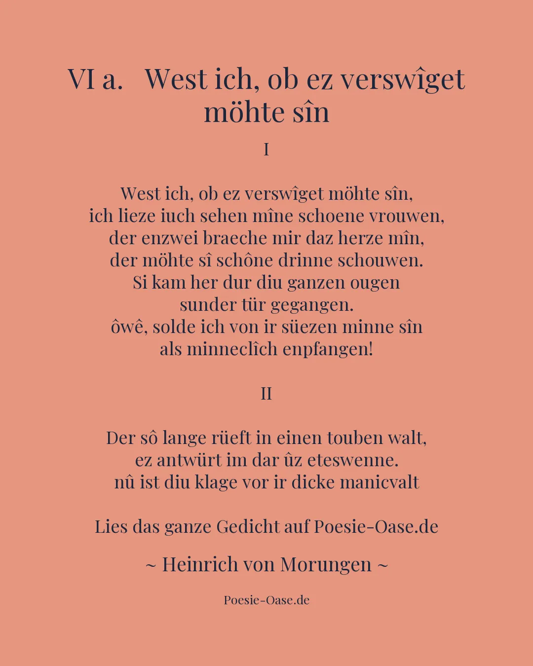 Illustration zu VI a.   West ich, ob ez verswîget möhte sîn