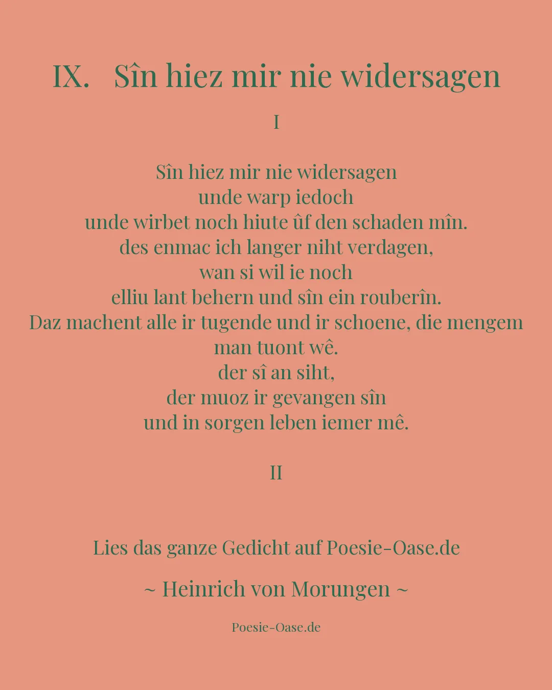 Illustration zu IX. Sîn hiez mir nie widersagen