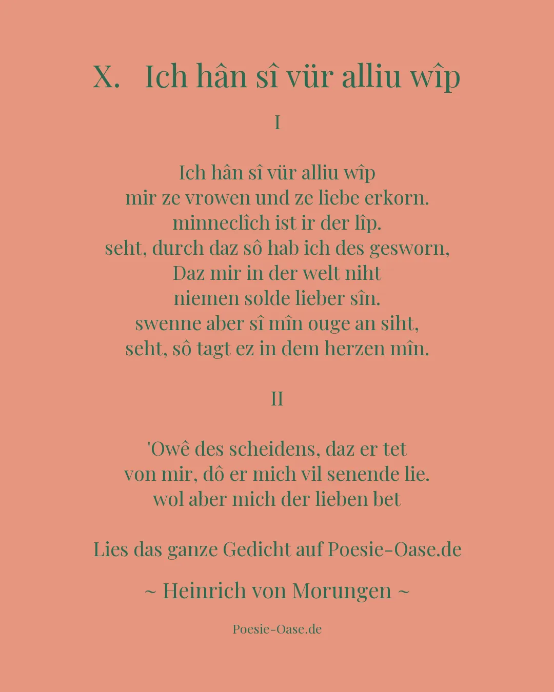 Illustration zu X. Ich hân sî vür alliu wîp