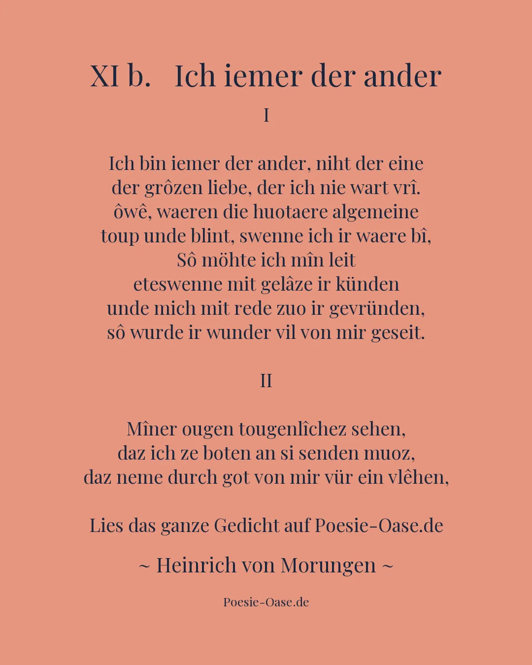 Illustration zu XI b.   Ich iemer der ander