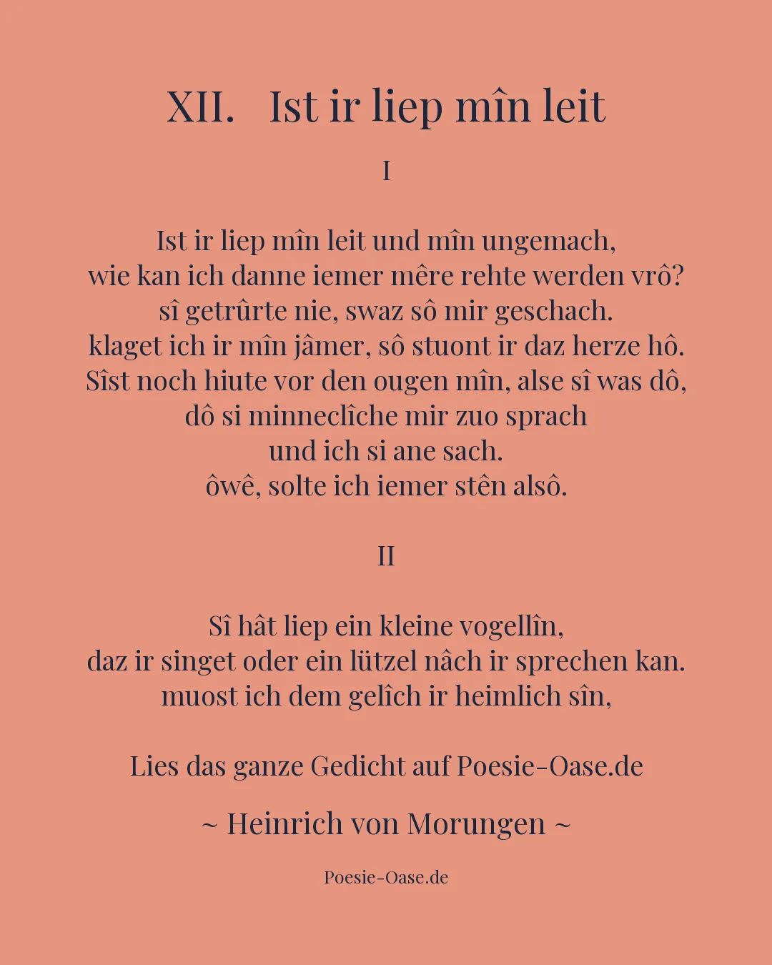 Illustration zu XII. Ist ir liep mîn leit