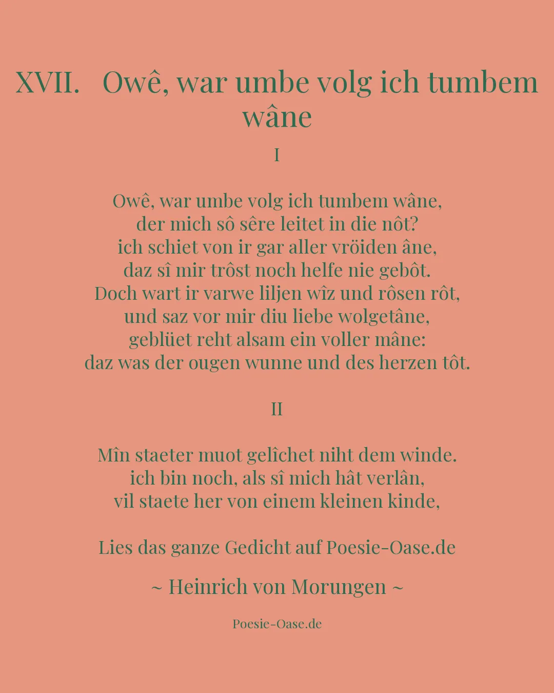 Illustration zu XVII. Owê, war umbe volg ich tumbem wâne