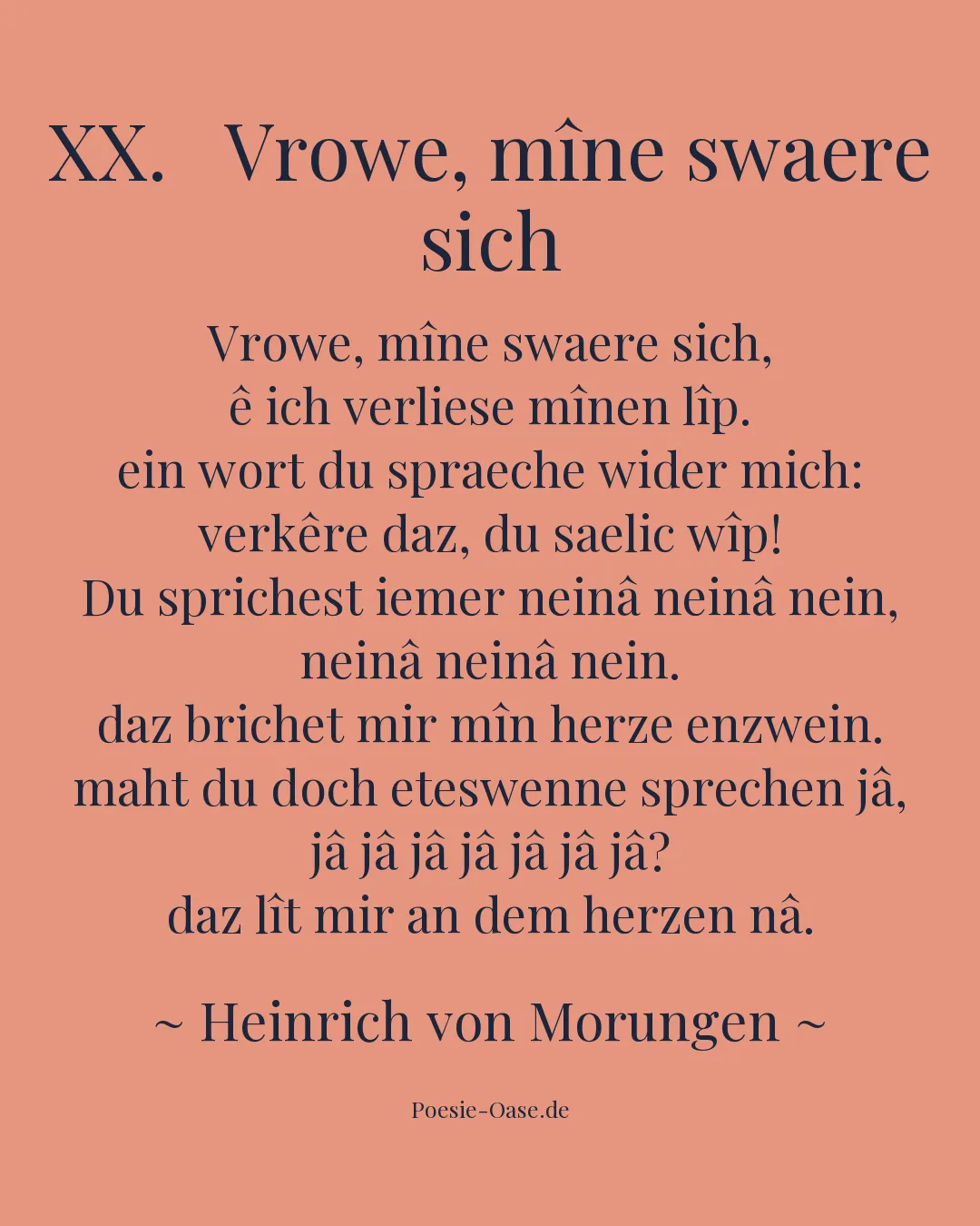Illustration zu XX. Vrowe, mîne swaere sich