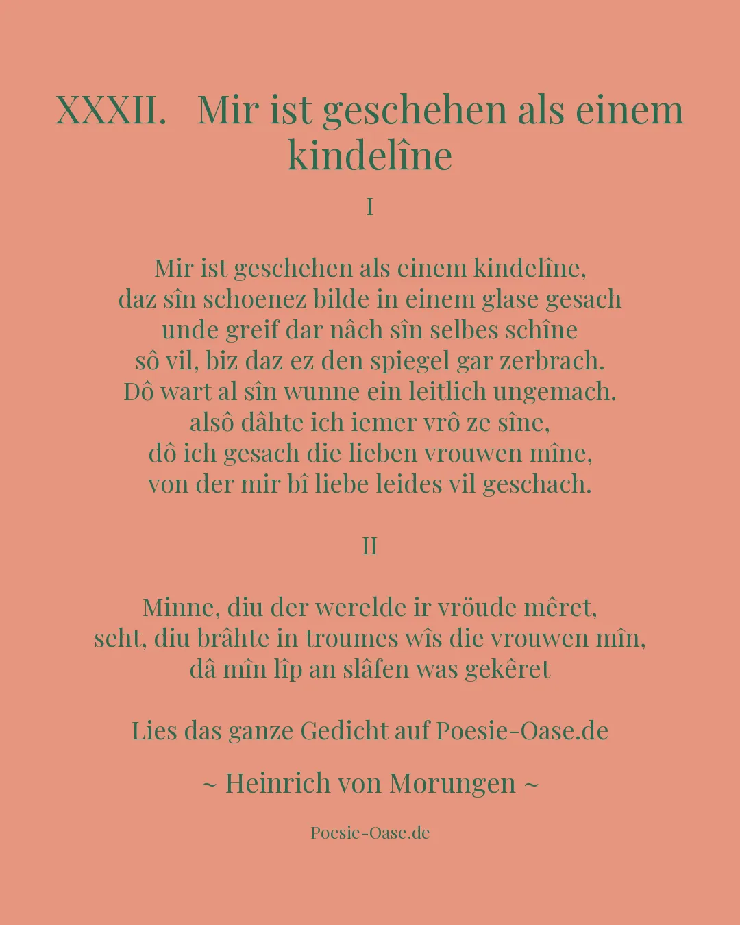 Illustration zu XXXII. Mir ist geschehen als einem kindelîne