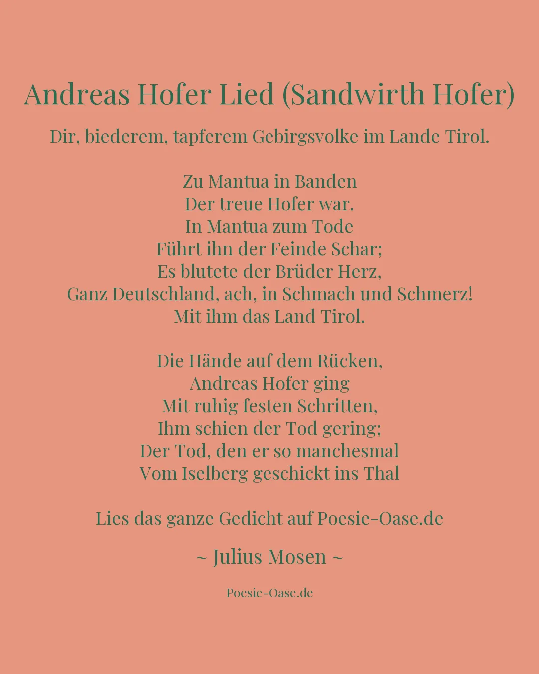 Illustration zu Andreas Hofer Lied (Sandwirth Hofer)