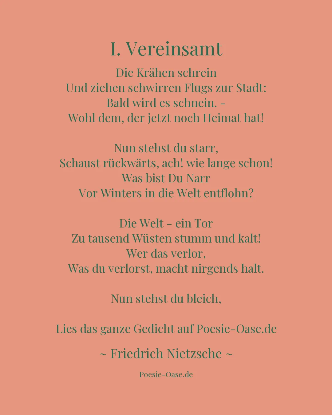 Illustration zu I. Vereinsamt