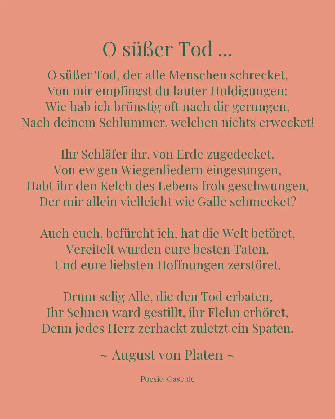 Illustration zu O süßer Tod ...