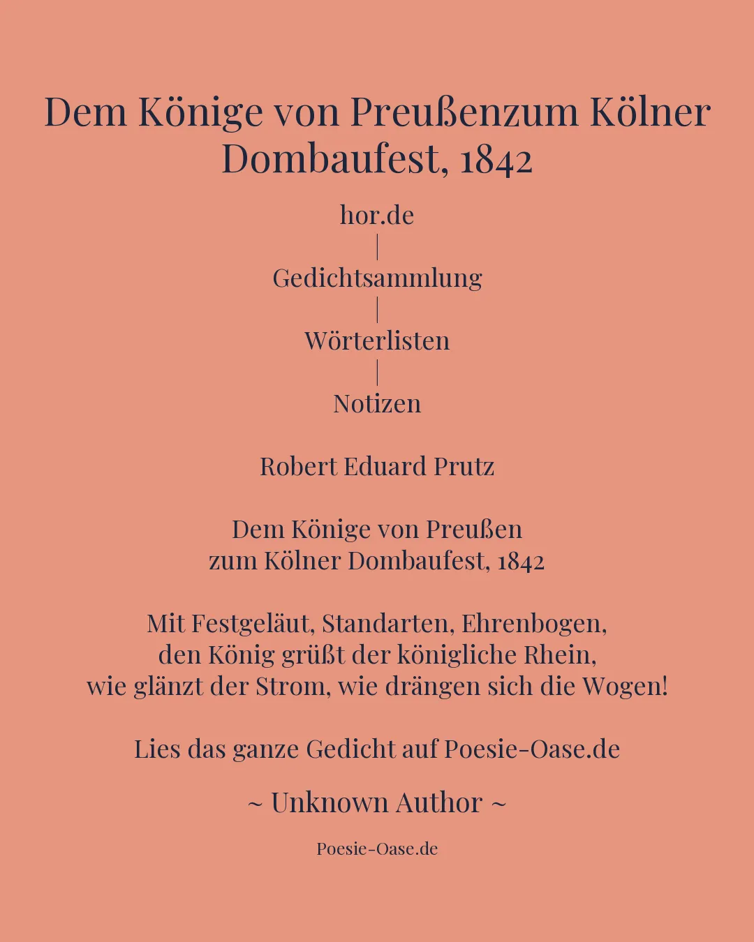 Illustration zu Dem Könige von Preußenzum Kölner Dombaufest, 1842