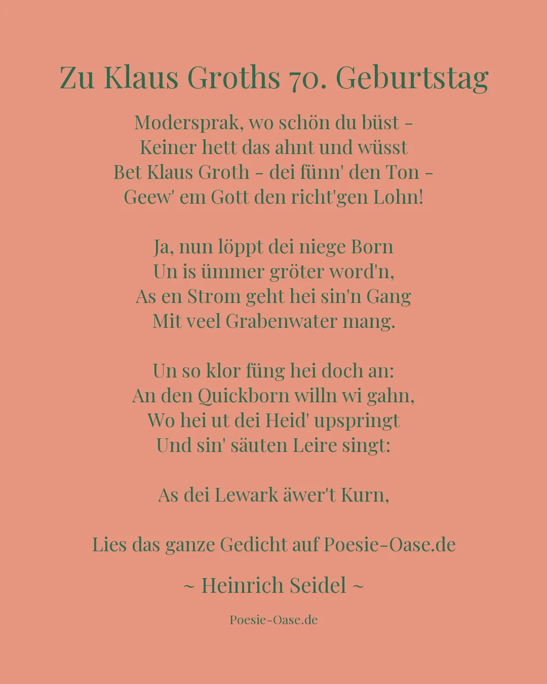 Illustration zu Zu Klaus Groths 70. Geburtstag