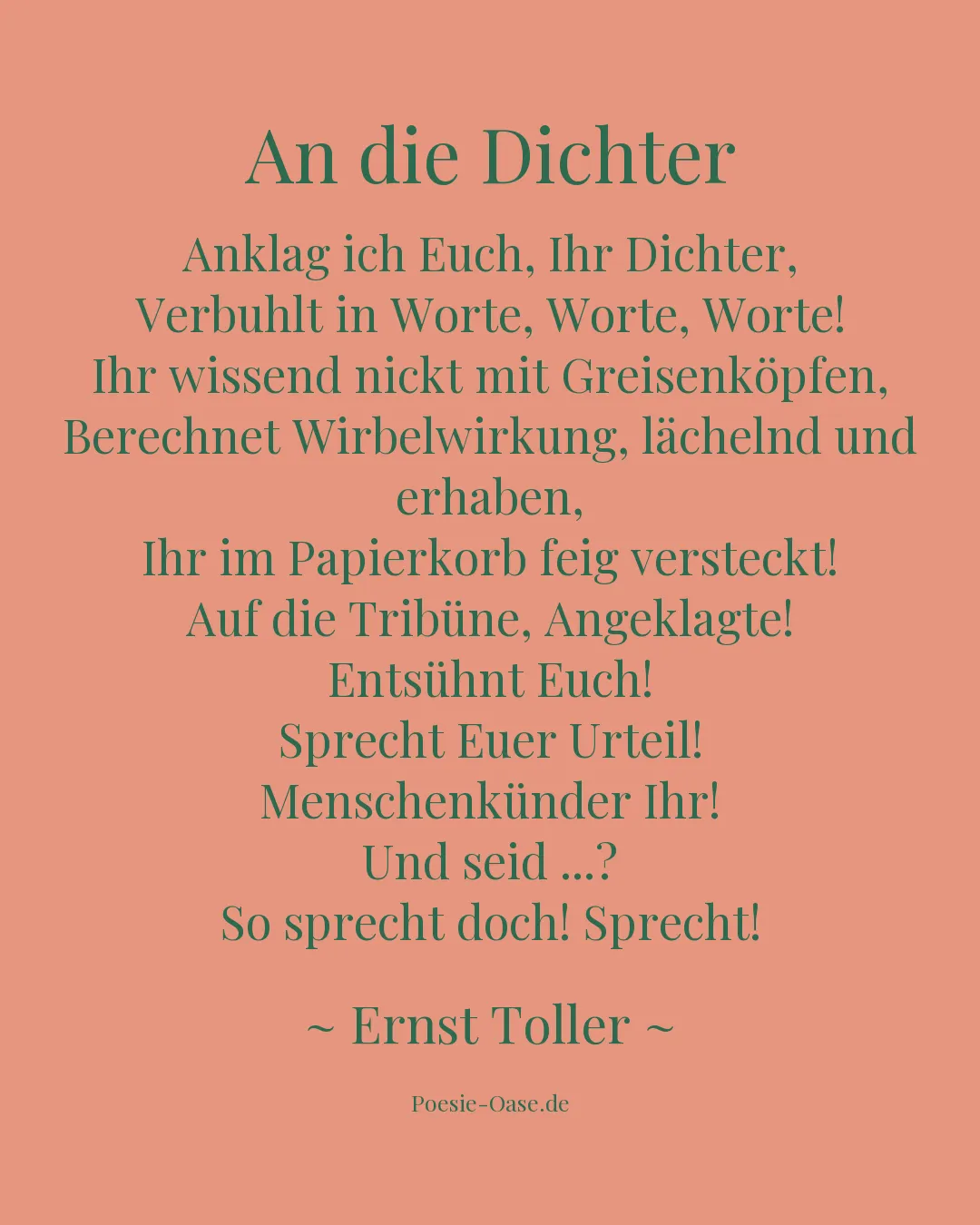 Illustration zu An die Dichter