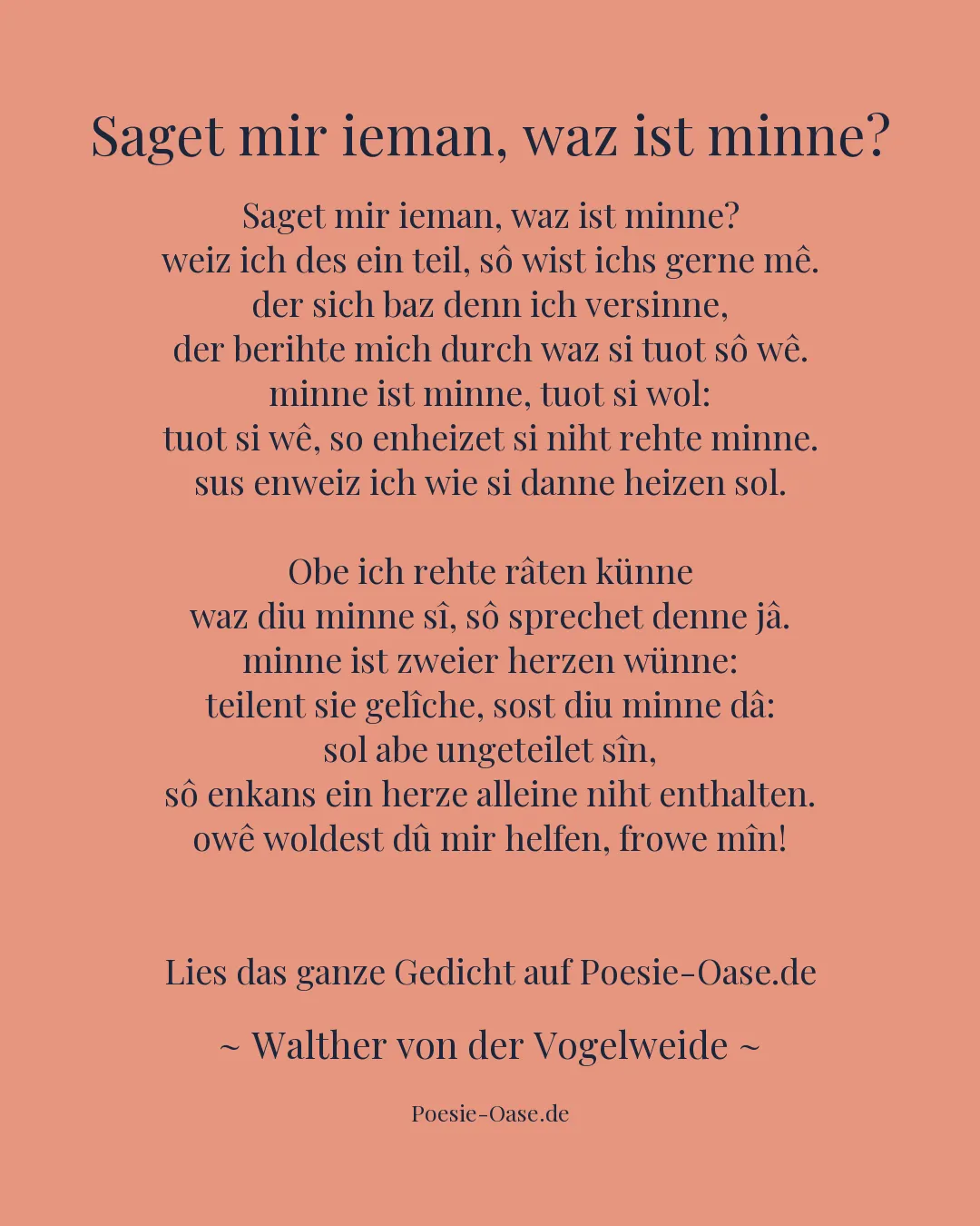 Illustration zu Saget mir ieman, waz ist minne?