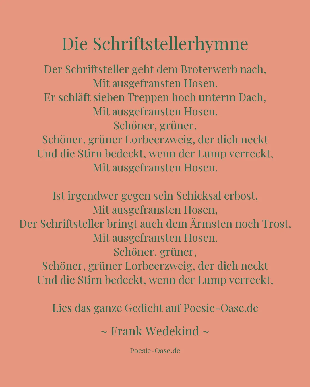Illustration zu Die Schriftstellerhymne
