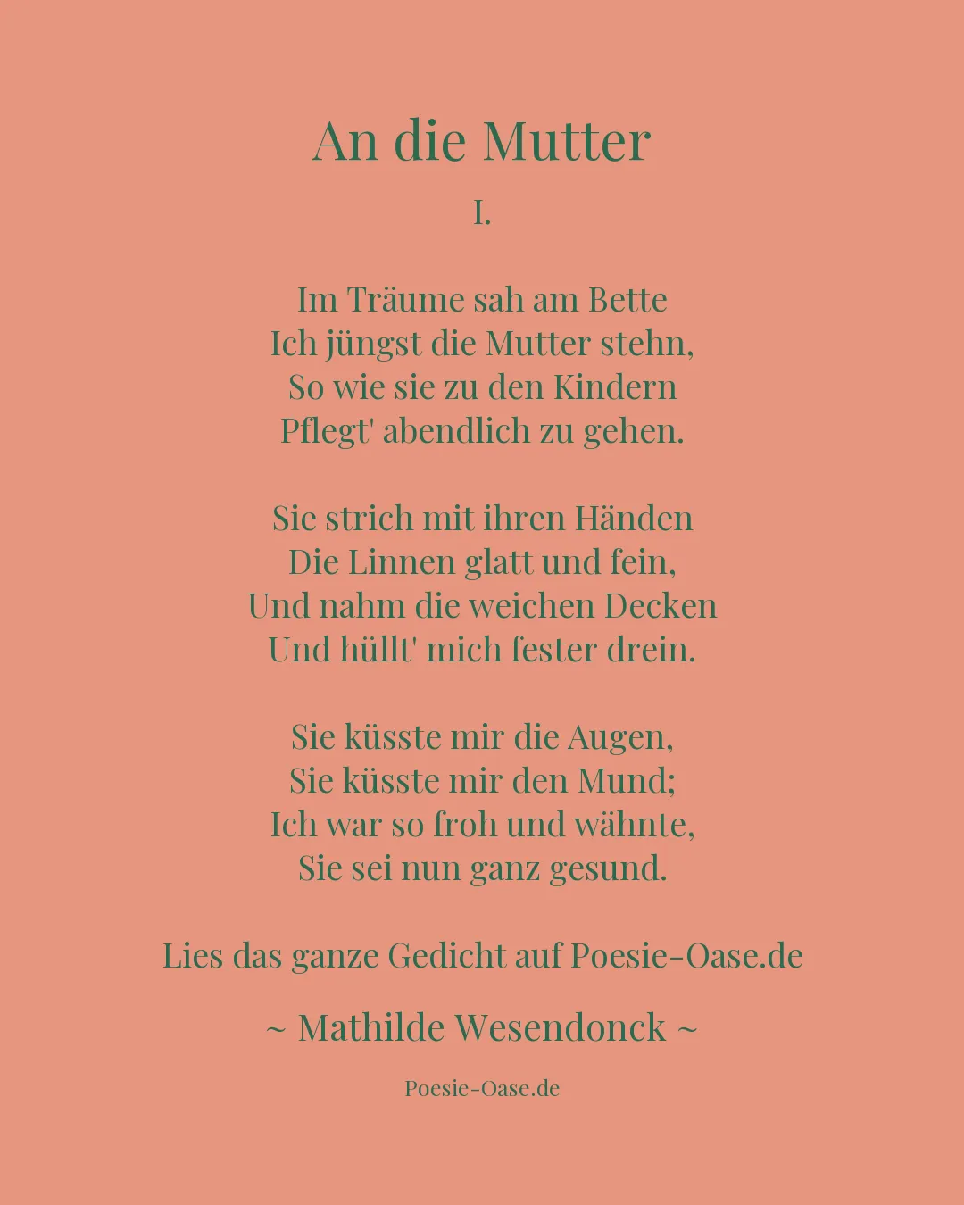 Illustration zu An die Mutter