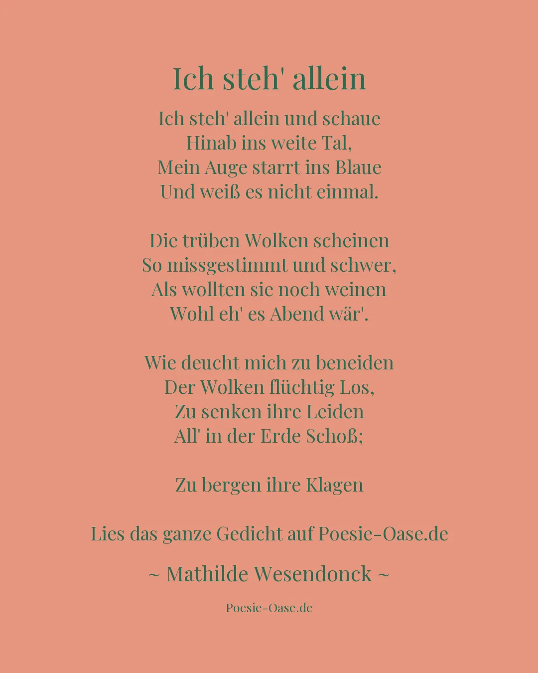 Illustration zu Ich steh' allein